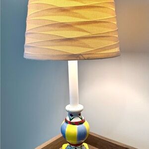 Source Unknown Yellow and Blue Striped Lamp